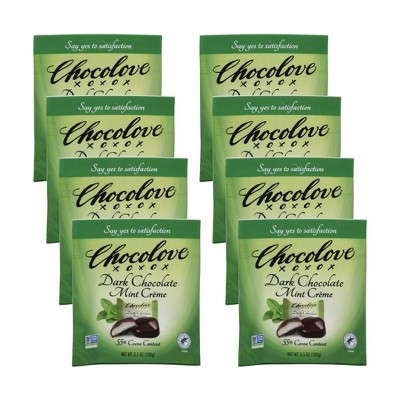 Chocolove Dark Chocolate Mint Creme Bites Individually Wrapped - Case of 8/3.5 oz