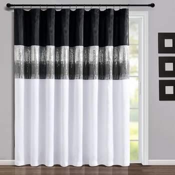 Home Boutique Night Sky Window Curtain Panel Black/White Single 100x84