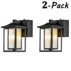 ALOADECOR 1 Light Black Light Dusk to Dawn Motion Sensor Outdoor Garage Wall Lights with Seeded Glass for Outside Garden Porch Patio (2 Pack) - 2 of 4