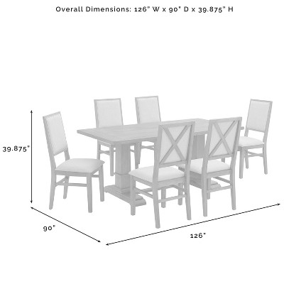 Joanna Rustic Brown 7-Piece Dining Set with Upholstered Chairs