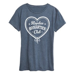 Women's - Instant Message - Hopeless Romantics Club Short Sleeve Graphic T-Shirt - 1 of 4