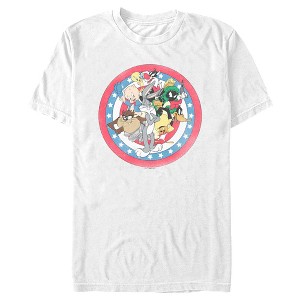 Men's Looney Tunes American Flag Character Circle T-Shirt - 1 of 4