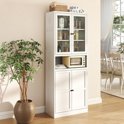 NicBex Modern High Kitchen Pantry Sideboard Cabinet with Adjustable Storage,Freestanding Cupboard Buffet Cabinet for Kitchen,Dining Room