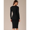 INSPIRE CHIC Women's Knitted V-Neck Solid Color Long Sleeve Button Fitted Dress - 4 of 4