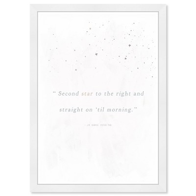 19" x 13" Second Star Motivational Quotes Framed Wall Art Gray - Olivia's Easel