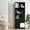 Multifunctional Open Storage Space Bookcase with Doors and Drawer, Black & White, Modern Style Bedroom Living Room Storage Cabinet - 3 of 4