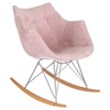 LeisureMod Willow Nursery Rocking Chair in Twill Fabric/Velvet Upholstery - Eiffel Ash Wood Base, Plus Comfort, Perfect for Nurseries - 2 of 4