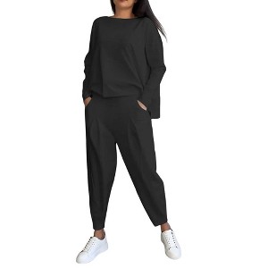 Garvee Womens Long Sleeve Pocket Routine Can Household Sweatersuit Lrregular Suitable for Spring and Autumn Wear - 1 of 4