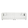 102 Inch Teddy Velvet Sofa, With 2 Throw Pillows, Hardware Feet, Mid Century Indoor Couch, Upholstered Couch For Living Room - 3 of 4