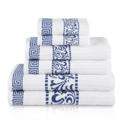 White towels with blue trim new arrivals