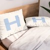 Deny Designs Standard April Lane Art Block Blue Monogram H Microfiber Printed Pillow Sham - 2 of 3