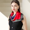 Anna-Kaci Colorful Boho Patterned Satin Scarf with Abstract Print for Neck Hair or Handbag Styling - Red - 2 of 3