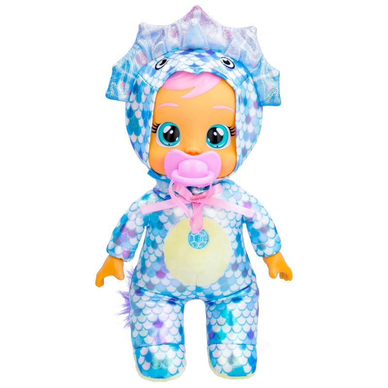 Cry Babies Tiny Cuddles Dinos Tina with Triceratops Dinosaur Themed Metallic Pajamas 9&#34; Baby Doll, 1 of 7