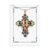 Anna-Kaci Stained Glass Rhinestone Patonce Cross Necklace with Message Card & Envelope Jewelry Gift - 2 of 4