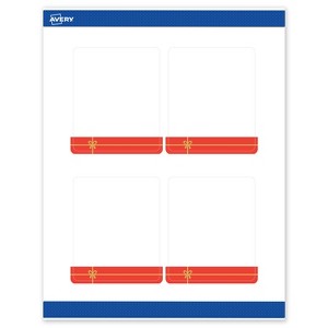 Avery Labels, 4" x 3-1/3", Gold-Red Gift, Matte, 40ct - 1 of 4