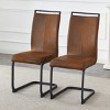 Retro Style Suede Fabric Dining Chairs Set of 2 with Sturdy Metal Legs and Arc Backrest for Dining Spaces – Maison Boucle - 2 of 4