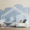House Bed with Roof and Colorful Lights, Fun Bed for Kids and Teens, Low to Ground Design, Bed with Iron Frame Structure-Baofuwish - 3 of 4