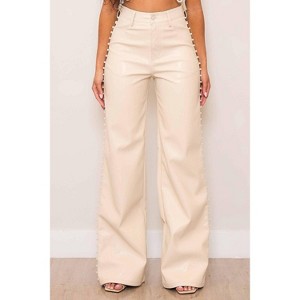 Women's Vegan Leather Wide With Pearl - Vibrant M.I.U - 1 of 2