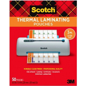 Scotch Thermal Laminating Pouch, 9 x 11-1/2 Inches, 3 mil Thick, Pack of 50 - 1 of 4