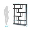 Resenkos Bookshelf, Bookcase Standing Shelf Unts,6-Tier Bookshelf, 69" Industrial Etagere Bookcase with Staggered Shelves,Black - 2 of 4