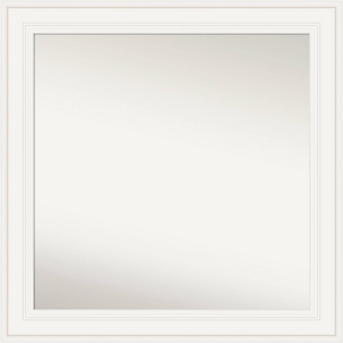 Amanti Art 32"x32" Non-Beveled Ridge White Wall Mirror : Modern Square Framed, Includes Mounting Hardware - image 1 of 4