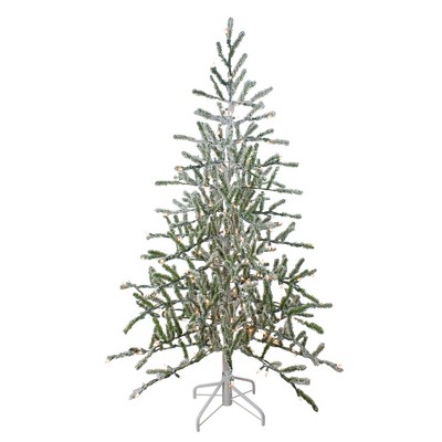 Northlight 5' Prelit Artificial Christmas Tree Flocked Alpine Twig - Warm White Lights