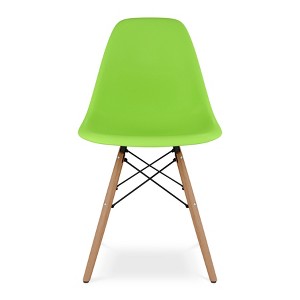 HomeRoots Green And Natural Heavy Duty Plastic And Wood Dining Side Chair - 1 of 4