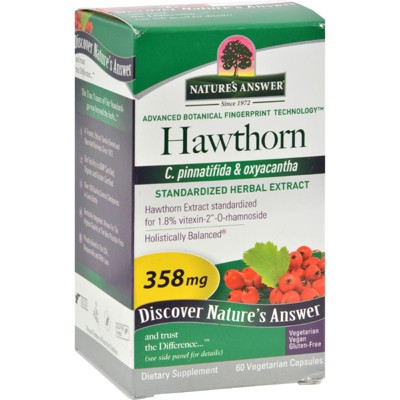Nature's Answer Hawthorn Vegetarian Capsules 385mg, 60 Ct