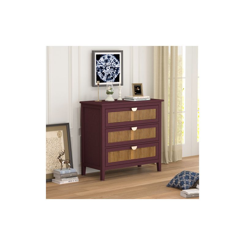 Archie Ash Wood Veneer 3-drawer And Pine Legs Accent Cabinet With Storage- The Pop Maison, 1 of 11