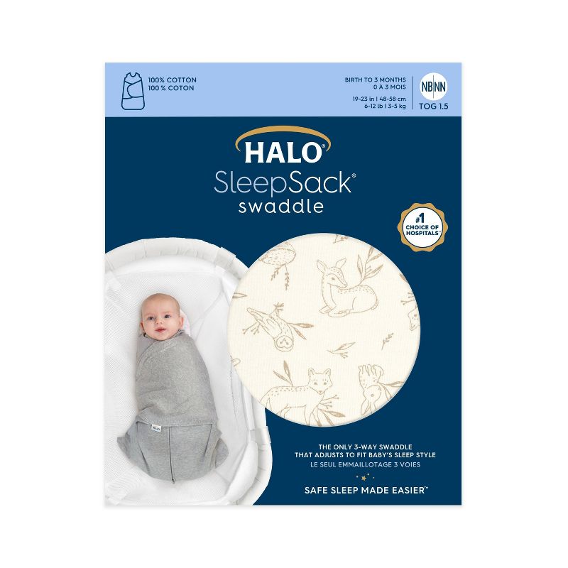 HALO Innovations Sleepsack 100% Cotton Swaddle Wrap, 3 of 9