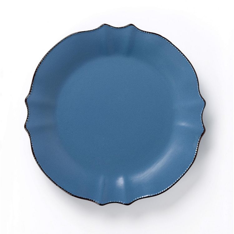 Lorren Home Trends 16 Piece Scalloped Edge Yale Blue Dinnerware, 4 of 6