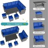 Acekool 8-Piece Outdoor Patio Conversation Set with Thick Cushions, Tempered Glass Coffee Table, and Storage for Garden, Porch & Backyard - 4 of 4