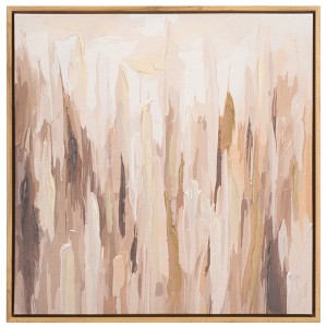 Pick Up Sticks - 24" X 24" - Brown/Cream - Linen Canvas/Polstyrene/MDF - Framed Wall Art - WLA3019 - Safavieh - 1 of 4