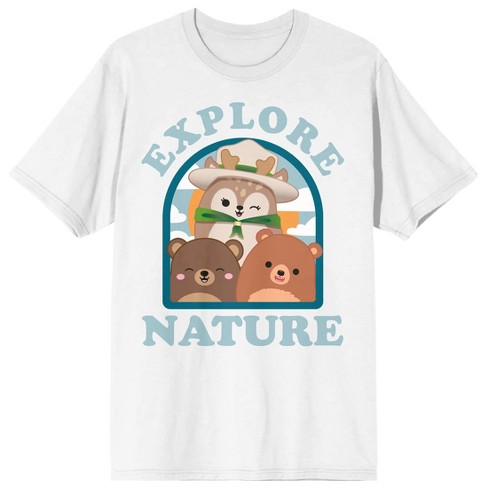 Squishmallows Explore Nature Crew Neck Short Sleeve White Women's T ...