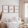 Love You More Sign Set of 3 Framed Above Bed Wall Decor Farmhouse Bedroom Decor Wood Art Rustic Master Bedroom - 2 of 4