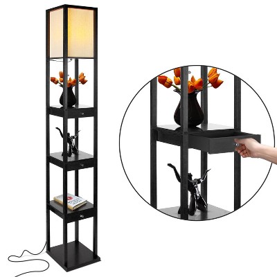 Maxwell Smart Shelf Floor Lamp with LED and Voice Assistant - Black