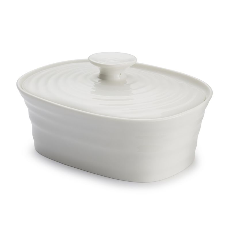 Portmeirion Sophie Conran White Covered Butter Dish,6 inch x 4.75 inch, 2 of 4