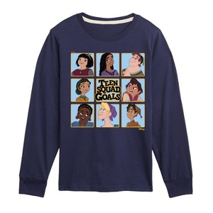Boys' - Disney - Teen Squad Goals Grid Long Sleeve Graphic T-Shirt - 1 of 4