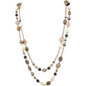 Long Necklaces for Women Trendy, Boho Layered Crystal Beaded Collar Necklaces for Women, Fashion Statement Necklaces Jewelry - 1 of 4