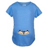Maternity Peeking Twin Girls T Shirt Cute Adorable Pregnancy Tee For Mom To Be - Crazy Dog Maternity T Shirt - 2 of 4