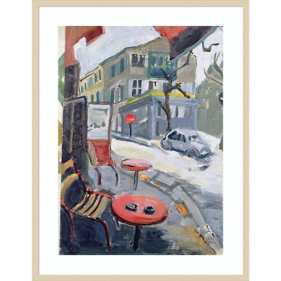 32"x41" Brea Tobacco Shop Paris by Anne Durham Wood Framed Wall Art Print Brown - Amanti Art