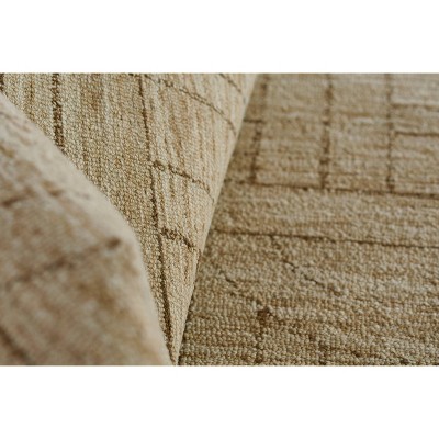 Natural Geometric Wool Hand Tufted Runner Rug