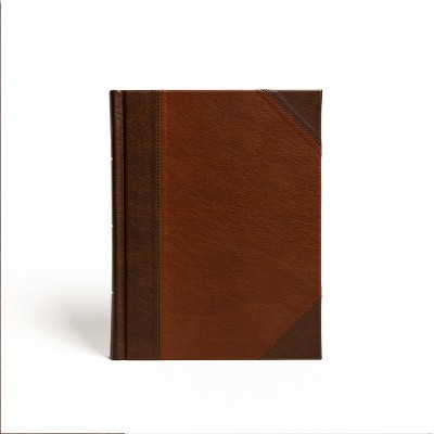CSB Notetaking Bible, Large Print Edition, Brown/Tan Leathertouch Over Board - by  Csb Bibles by Holman (Leather Bound)
