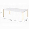 CAVINAS Rectangular Two-Tone Coffee Table,Tea Table with White Wooden Top,Gold Metal Tube Legs,48" Center Table for Living Room,Bedroom,Apartment - 3 of 4