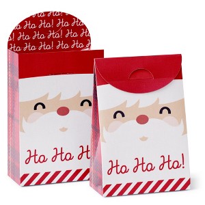 Big Dot of Happiness Jolly Santa Claus - Christmas Gift Favor Bags - Party Goodie Boxes - Set of 12 - 1 of 4