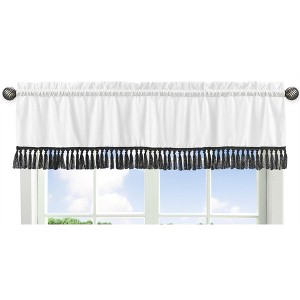 Sweet Jojo Designs Window Valance Treatment 54in. Boho Stitch Black and White - 1 of 4