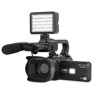 Minolta MN4KPRO 4K60FPS Ultra HD / 64 MP Autofocus Pro Camcorder Kit w/WiFi