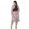 Plus Size Sheer Overlay Colorful Floral Elastic Waist Knee Length Skirt - 2 of 4