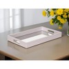 HomeRoots 16" White Shagreen and Mirror Tray - 2 of 4