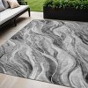 Gray Charcoal And Ivory Abstract Washable Indoor Outdoor Area Rug - 2 of 4